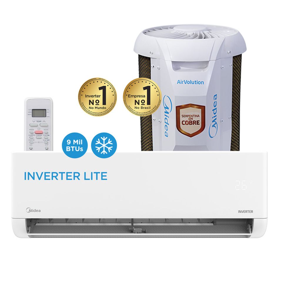 Ar Condicionado Split Midea Inverter Airvolution Lite 12000 Btu/H Frio 42Ebvcb12M5/38Tbvcb12M5 - 220V
